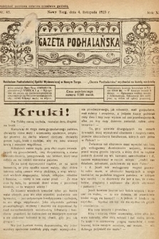 Gazeta Podhalańska. 1923, nr 45