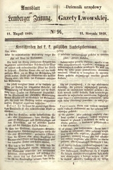 Amtsblatt zur Lemberger Zeitung = Dziennik Urzędowy do Gazety Lwowskiej. 1848, nr 94