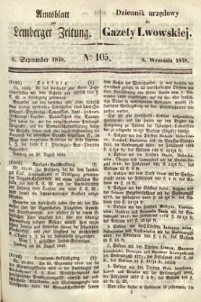 Amtsblatt zur Lemberger Zeitung = Dziennik Urzędowy do Gazety Lwowskiej. 1848, nr 105
