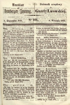 Amtsblatt zur Lemberger Zeitung = Dziennik Urzędowy do Gazety Lwowskiej. 1848, nr 106