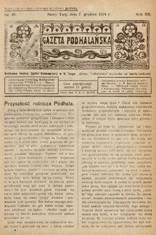 Gazeta Podhalańska. 1924, nr 49