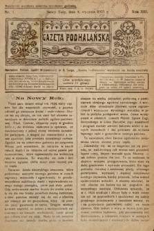 Gazeta Podhalańska. 1925, nr 1