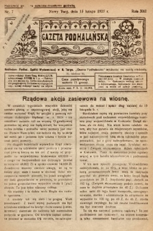 Gazeta Podhalańska. 1925, nr 7