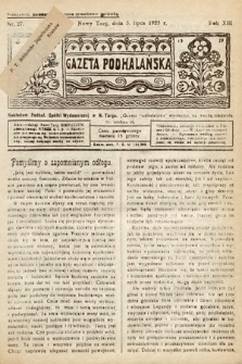 Gazeta Podhalańska. 1925, nr 27