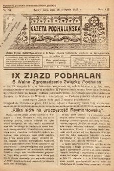 Gazeta Podhalańska. 1925, nr 33