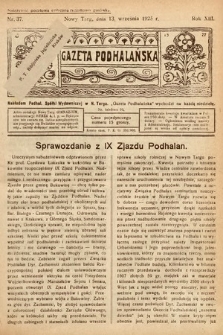 Gazeta Podhalańska. 1925, nr 37