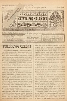 Gazeta Podhalańska. 1925, nr 44