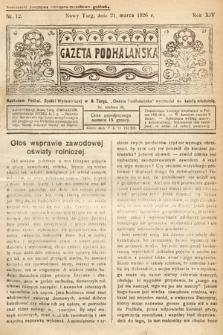 Gazeta Podhalańska. 1926, nr 12