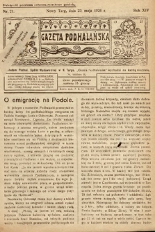 Gazeta Podhalańska. 1926, nr 21