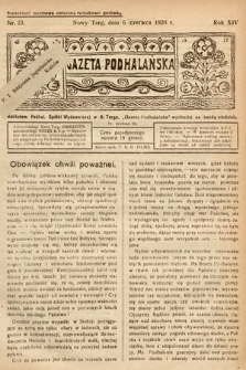 Gazeta Podhalańska. 1926, nr 23