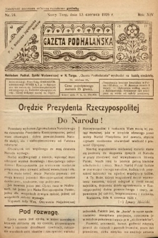 Gazeta Podhalańska. 1926, nr 24