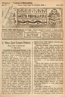 Gazeta Podhalańska. 1926, nr 37
