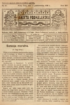 Gazeta Podhalańska. 1926, nr 42