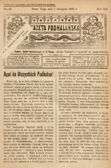 Gazeta Podhalańska. 1926, nr 45