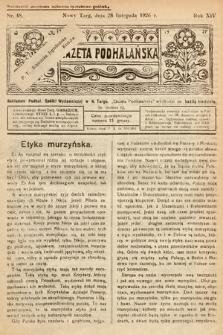 Gazeta Podhalańska. 1926, nr 48