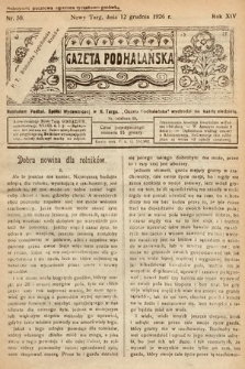 Gazeta Podhalańska. 1926, nr 50