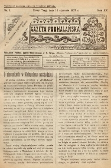 Gazeta Podhalańska. 1927, nr 3