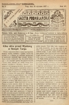 Gazeta Podhalańska. 1927, nr 5