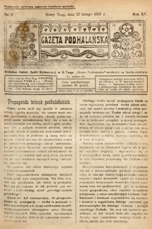 Gazeta Podhalańska. 1927, nr 9