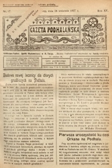 Gazeta Podhalańska. 1927, nr 17