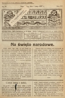 Gazeta Podhalańska. 1927, nr 18
