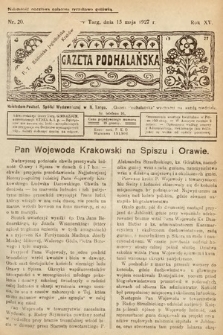 Gazeta Podhalańska. 1927, nr 20