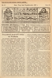 Gazeta Podhalańska. 1927, nr 43