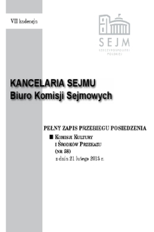 Pełny Zapis Przebiegu Posiedzenia Komisji Kultury i Środków Przekazu (Nr 58) z dnia 21 lutego 2013 r.