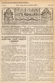 Gazeta Podhalańska. 1927, nr 49