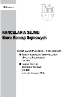 Pełny Zapis Przebiegu Posiedzenia Komisji Kultury i Środków Przekazu (Nr 162) z dnia 27 listopada 2014 r.