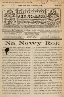 Gazeta Podhalańska. 1928, nr 1