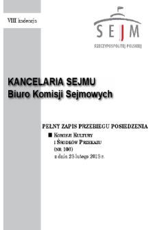 Pełny Zapis Przebiegu Posiedzenia Komisji Kultury i Środków Przekazu (Nr 106) z dnia 28 lutego 2018 r.