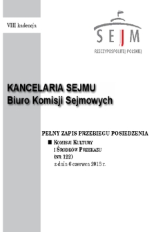 Pełny Zapis Przebiegu Posiedzenia Komisji Kultury i Środków Przekazu (Nr 122) z dnia 6 czerwca 2018 r.