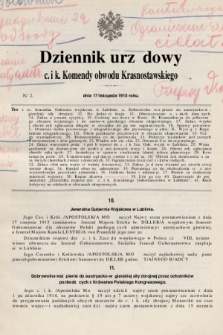 Dziennik Urzędowy C. i K. Komendy Obwodu Krasnostawskiego. 1915, nr 2