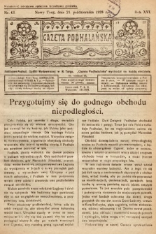 Gazeta Podhalańska. 1928, nr 43