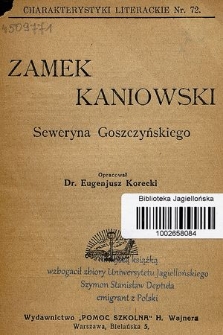 Zamek kaniowski Seweryna Goszczyńskiego