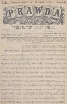 Prawda : tygodnik polityczny, społeczny i literacki. 1887, nr 2