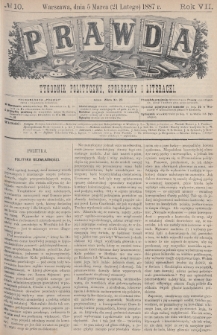 Prawda : tygodnik polityczny, społeczny i literacki. 1887, nr 10