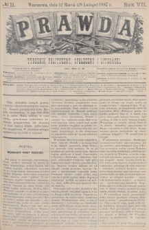 Prawda : tygodnik polityczny, społeczny i literacki. 1887, nr 11