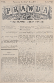 Prawda : tygodnik polityczny, społeczny i literacki. 1887, nr 12