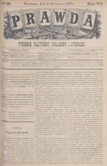 Prawda : tygodnik polityczny, społeczny i literacki. 1887, nr 25