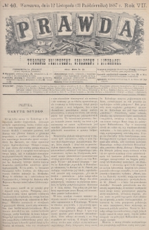Prawda : tygodnik polityczny, społeczny i literacki. 1887, nr 46