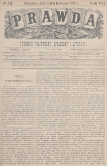 Prawda : tygodnik polityczny, społeczny i literacki. 1887, nr 48
