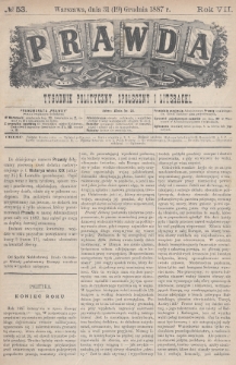Prawda : tygodnik polityczny, społeczny i literacki. 1887, nr 53
