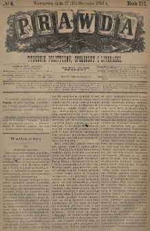 Prawda : tygodnik polityczny, społeczny i literacki. 1883, nr 4