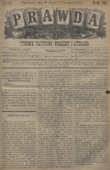 Prawda : tygodnik polityczny, społeczny i literacki. 1883, nr 10