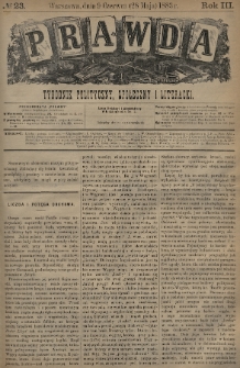 Prawda : tygodnik polityczny, społeczny i literacki. 1883, nr 23