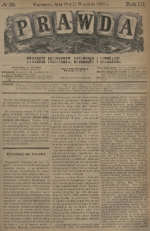 Prawda : tygodnik polityczny, społeczny i literacki. 1883, nr 39