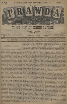 Prawda : tygodnik polityczny, społeczny i literacki. 1883, nr 42