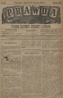 Prawda : tygodnik polityczny, społeczny i literacki. 1883, nr 51